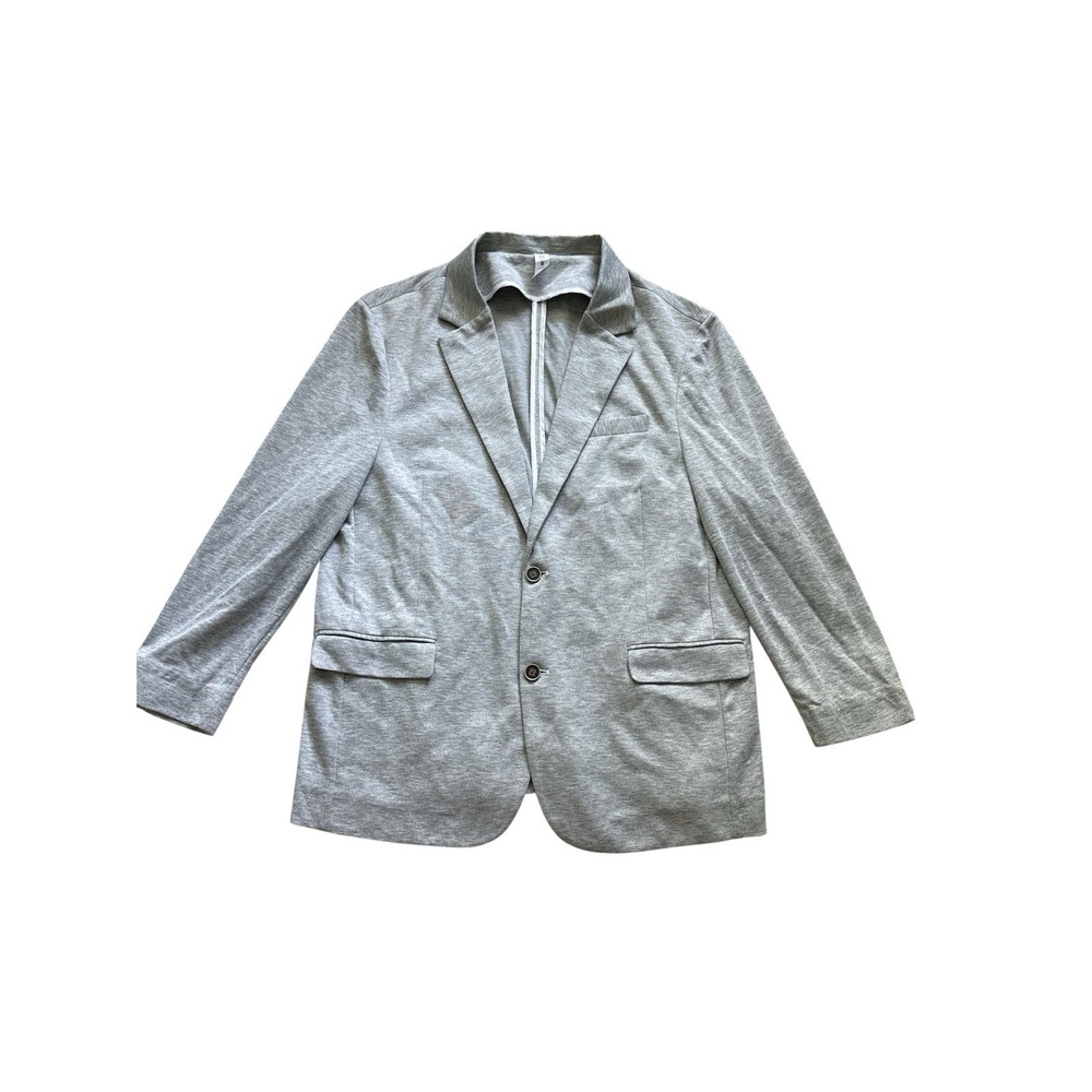 State & Liberty Suit Jacket Mens 48 Gray Stretch 2 Button Casual Knit Blazer